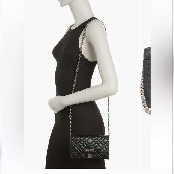 Kurt Geiger Brixton Black Quilted
Leather Chain Lock Crossbody - Picture 4 of 16